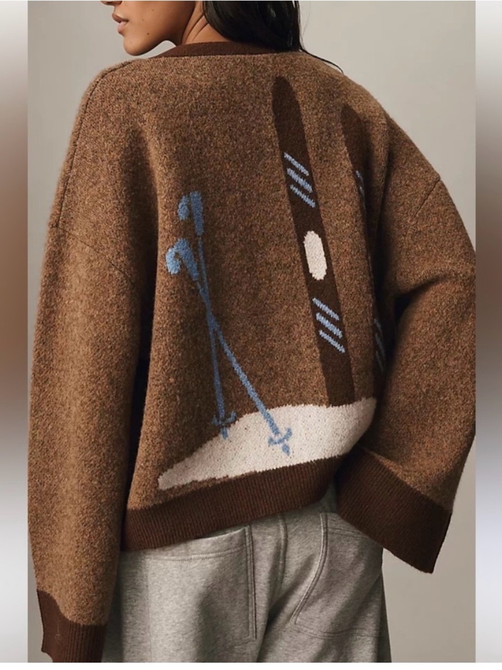 Bel Kazan Speckled Brown & Blue Knit Sweater